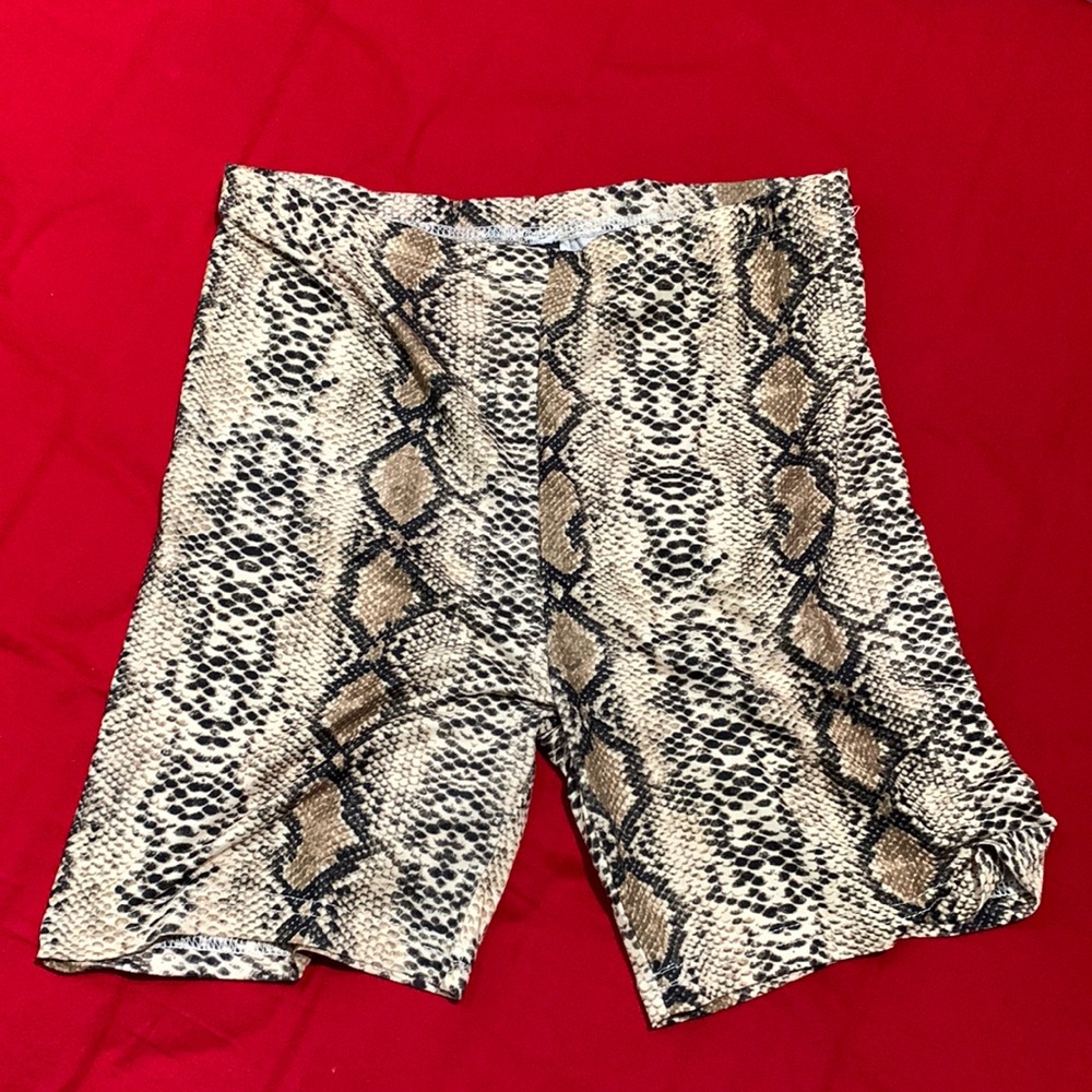 Shein Snake Print High Waisted Shorts
